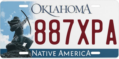 OK license plate 887XPA