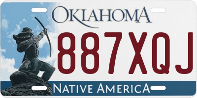 OK license plate 887XQJ