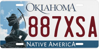 OK license plate 887XSA