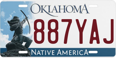 OK license plate 887YAJ