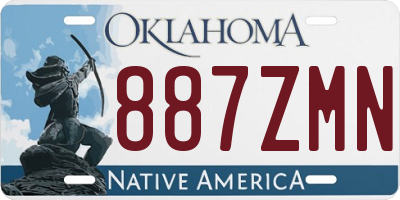 OK license plate 887ZMN