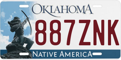 OK license plate 887ZNK
