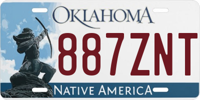 OK license plate 887ZNT