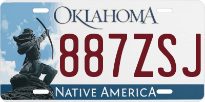 OK license plate 887ZSJ