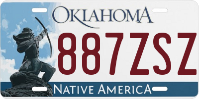 OK license plate 887ZSZ