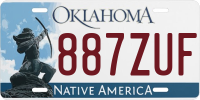 OK license plate 887ZUF