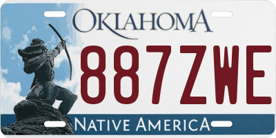 OK license plate 887ZWE