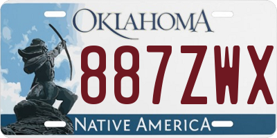 OK license plate 887ZWX