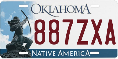 OK license plate 887ZXA