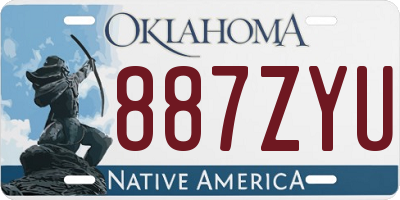 OK license plate 887ZYU