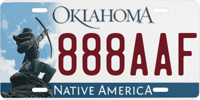 OK license plate 888AAF