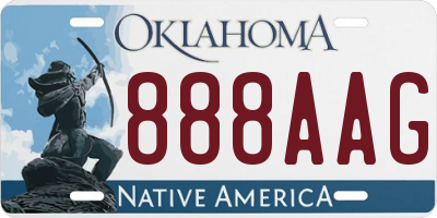 OK license plate 888AAG