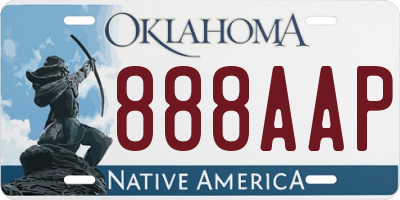 OK license plate 888AAP