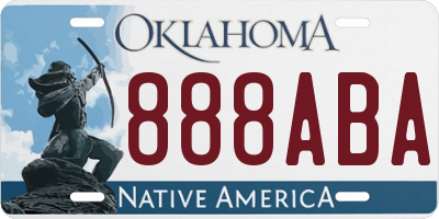 OK license plate 888ABA