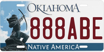 OK license plate 888ABE