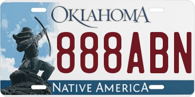 OK license plate 888ABN
