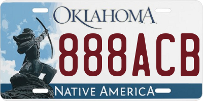 OK license plate 888ACB