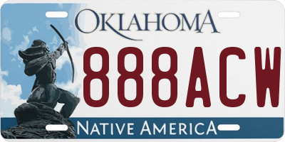 OK license plate 888ACW