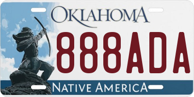 OK license plate 888ADA