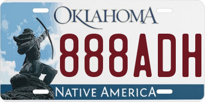 OK license plate 888ADH