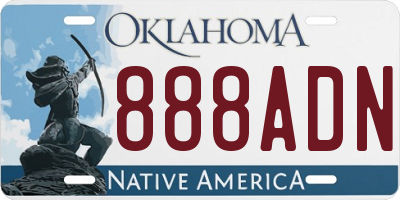 OK license plate 888ADN