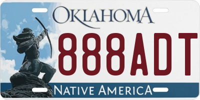 OK license plate 888ADT