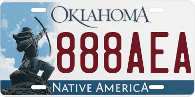 OK license plate 888AEA