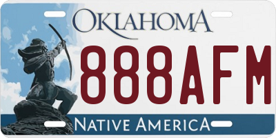 OK license plate 888AFM