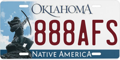 OK license plate 888AFS