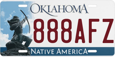 OK license plate 888AFZ