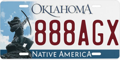 OK license plate 888AGX