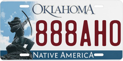 OK license plate 888AHO