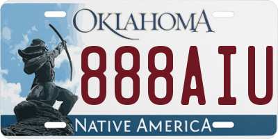 OK license plate 888AIU