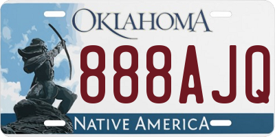 OK license plate 888AJQ