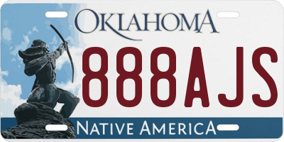 OK license plate 888AJS