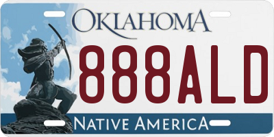 OK license plate 888ALD