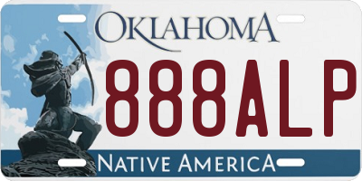 OK license plate 888ALP