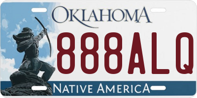 OK license plate 888ALQ