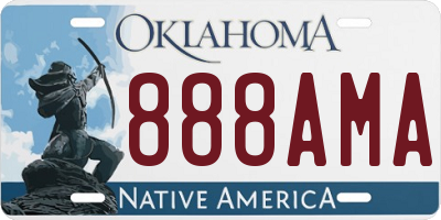 OK license plate 888AMA