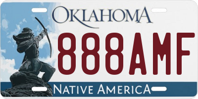 OK license plate 888AMF