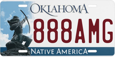 OK license plate 888AMG