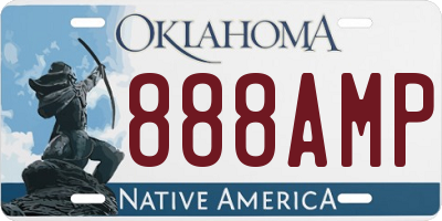 OK license plate 888AMP