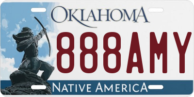 OK license plate 888AMY