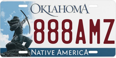 OK license plate 888AMZ