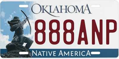 OK license plate 888ANP
