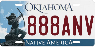 OK license plate 888ANV