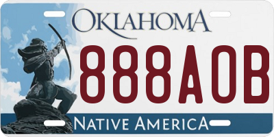 OK license plate 888AOB