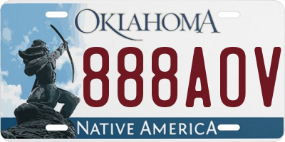 OK license plate 888AOV