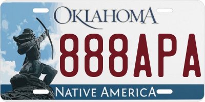 OK license plate 888APA