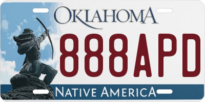 OK license plate 888APD